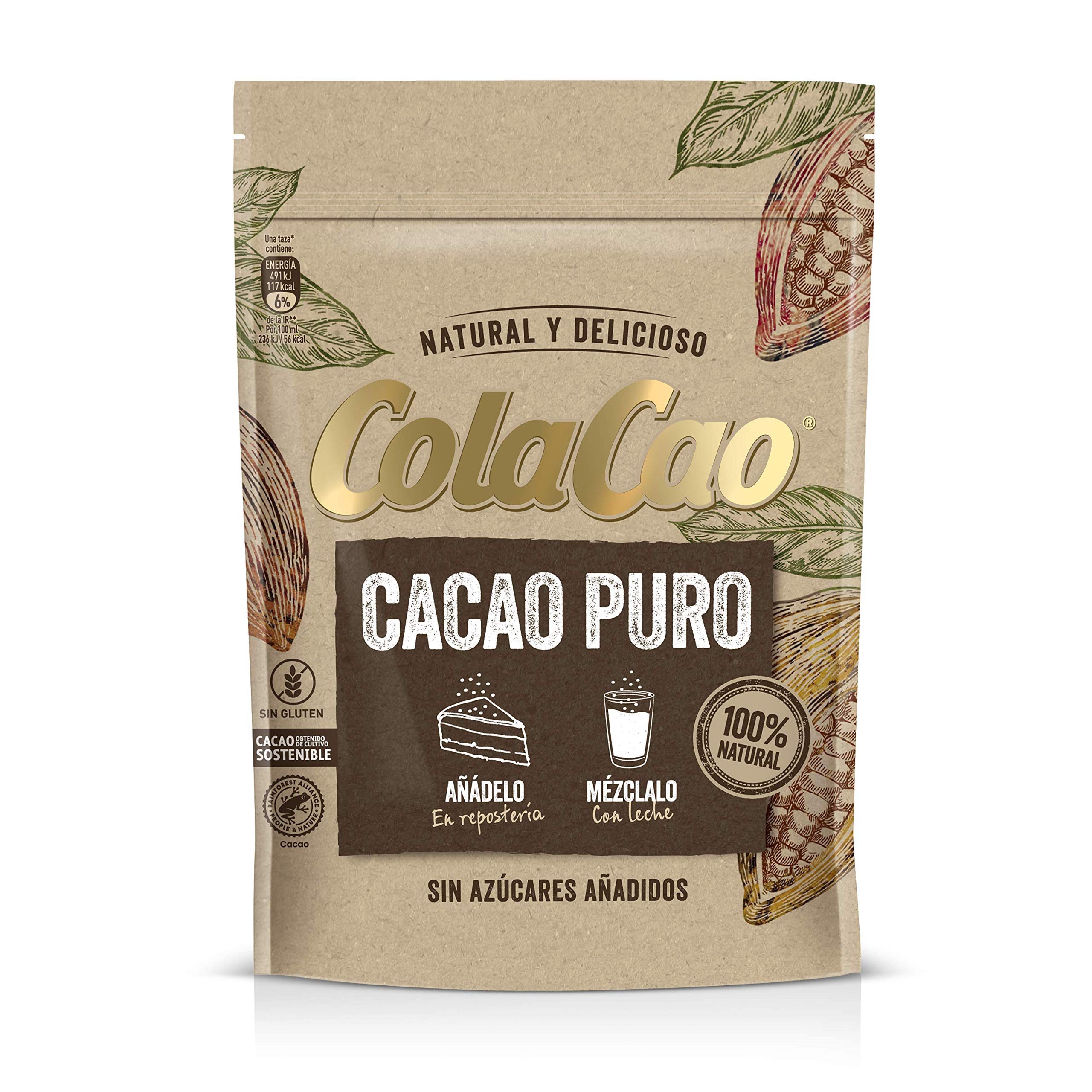 ColaCao Puro: 100% Cacao Natural y sin Aditivos - 6 Envases de 250g (1.500 g)