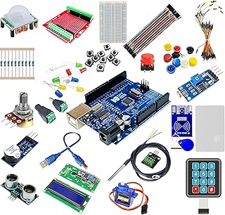 DIYables STEM V3 Starter Kit – Fully Compatible with Arduino Uno R3, Includes DIYables Board, Sensors, Display, Modules, Expansion Board, Breadboard, Jumper Wires