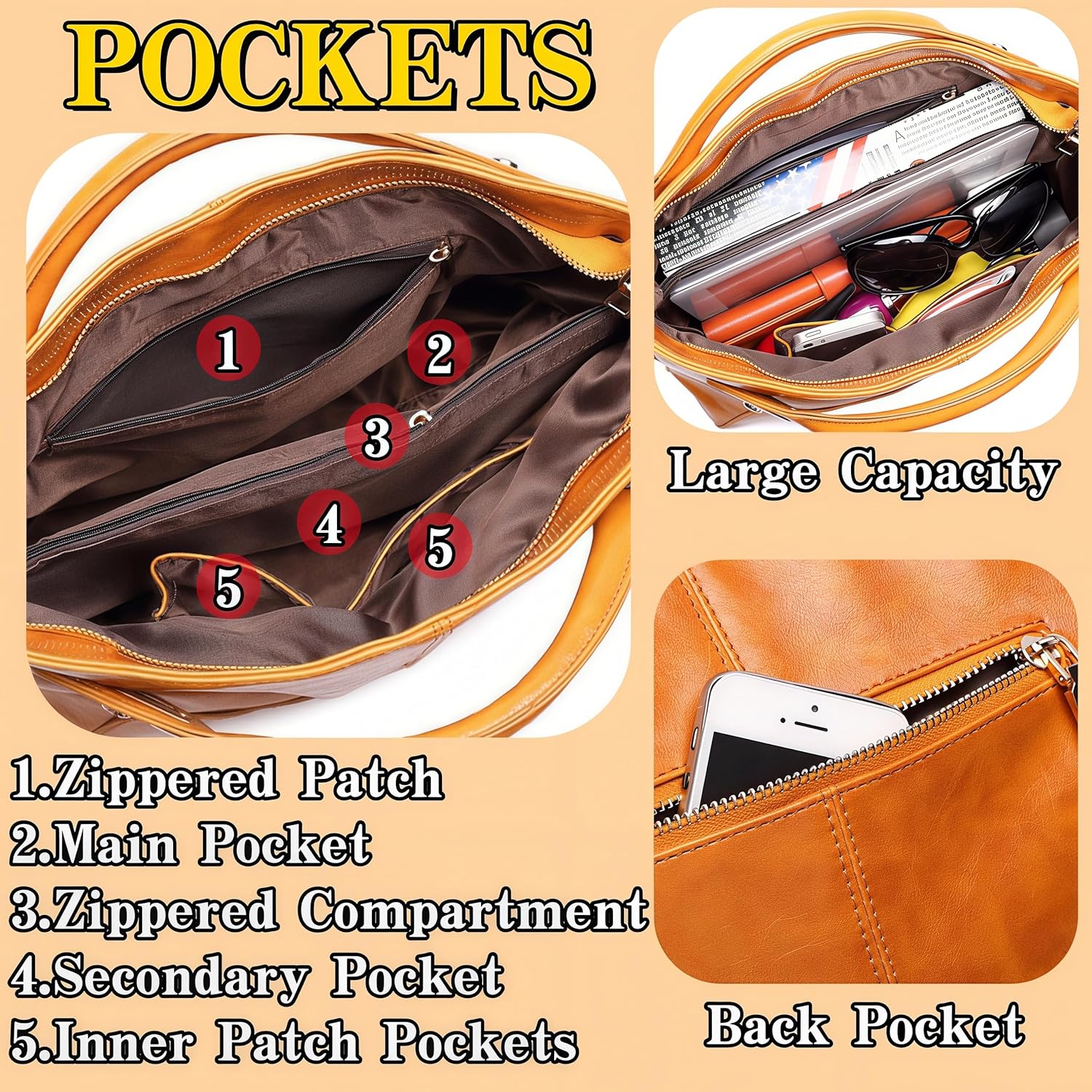 Women Purses Handbags-Fashion Tote Shoulder Bag with Top Handle,Soft Durable Satchel for Lady,Spacious Capacity & Multi-Scene