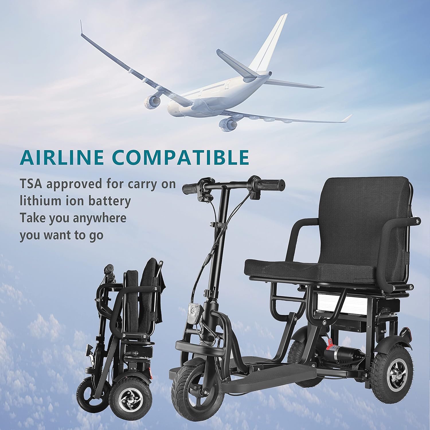 Buy New Upgrade Electric Scooter Mobility Folding Mobility Scooter 3