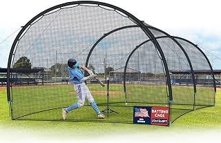 SHANTRA 22FT Baseball Batting Cage with Frame & Net - Backyard Softball Hitting Practice Net 22x13x9FT Durable Outdoor Cage