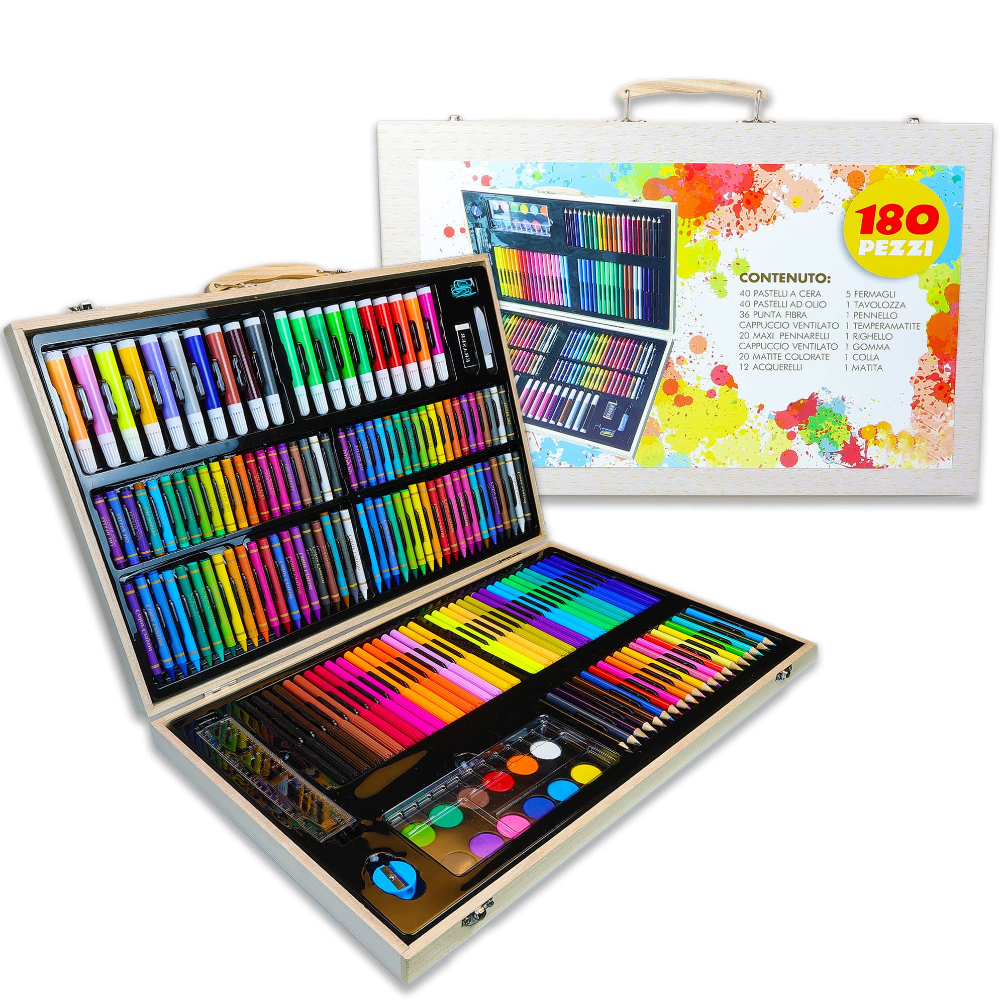 Buy 180 Pieces Art Set for Kids,Color Pencil Set Box with Oil Pastels