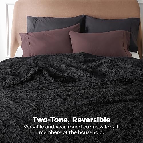 Miniatura 2 de Bedsure Gentlesoft - Manta Sherpa tamaño Queen para la cama - Manta de lana suave y acogedora con jacquard cable para mujer, regalo, gruesa y cálida