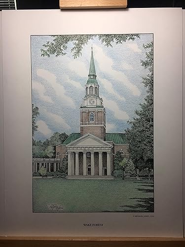 Miniatura 8 de Wake Forest - Wait Chapel 11"x14" print from pen & ink original