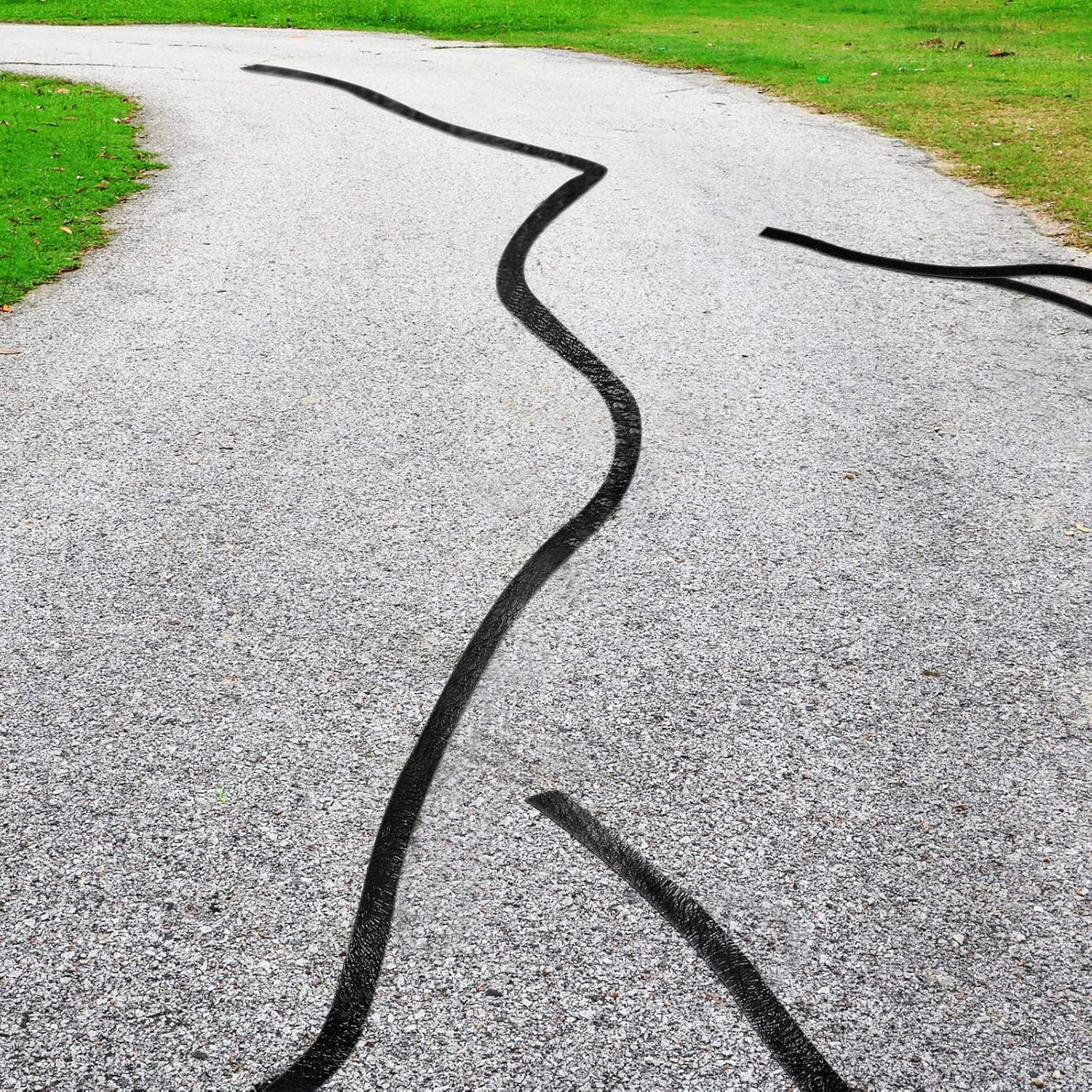 Fabbay 2 Inch Asphalt Crack Filler Tape Asphalt Tape for Driveway Repair Joint and Crack Sealer for Tarmac Parking Lot Roof Cement Road, 32.8 Feet Each Roll, 2.5 mm Thick