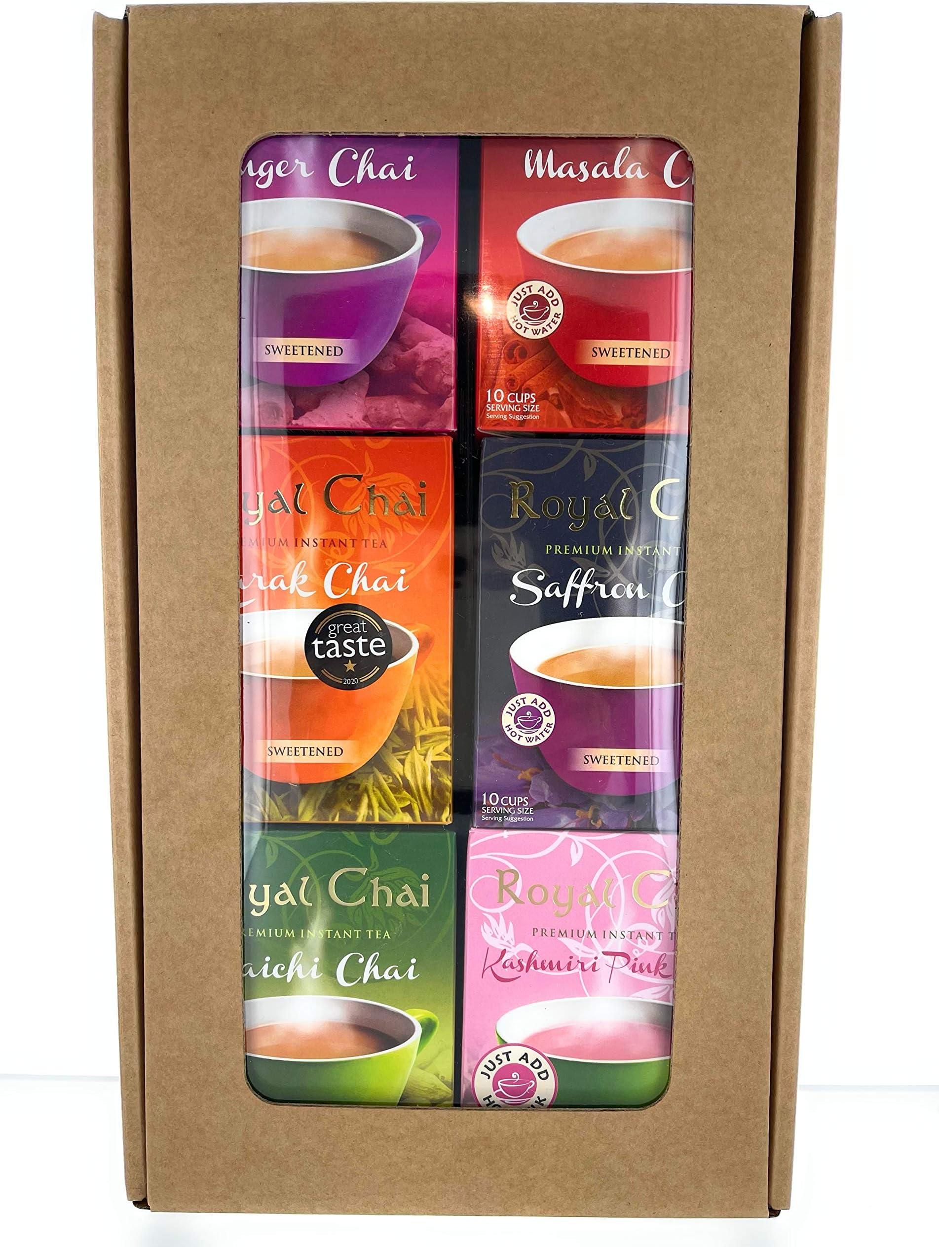 Premium Instant Tea Pack | 6 (x10) - Pack Variety Gift set | Authentic Selection of teas (Sweetened)