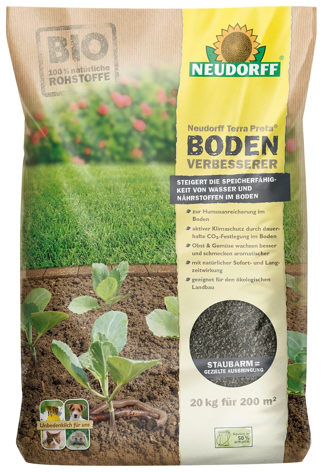 Neudorff Terra Preta Activateur De Sol 5 Kg - Améliore Humus, Fertilité Durable & Fixation CO2 - Gazon, Potager, Rosiers