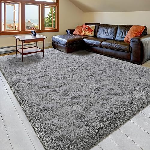 Vista 55 de Pacapet Alfombras esponjosas, alfombras peludas de felpa beige para sala de estar, dormitorio, alfombra mullida para habitación de los niños