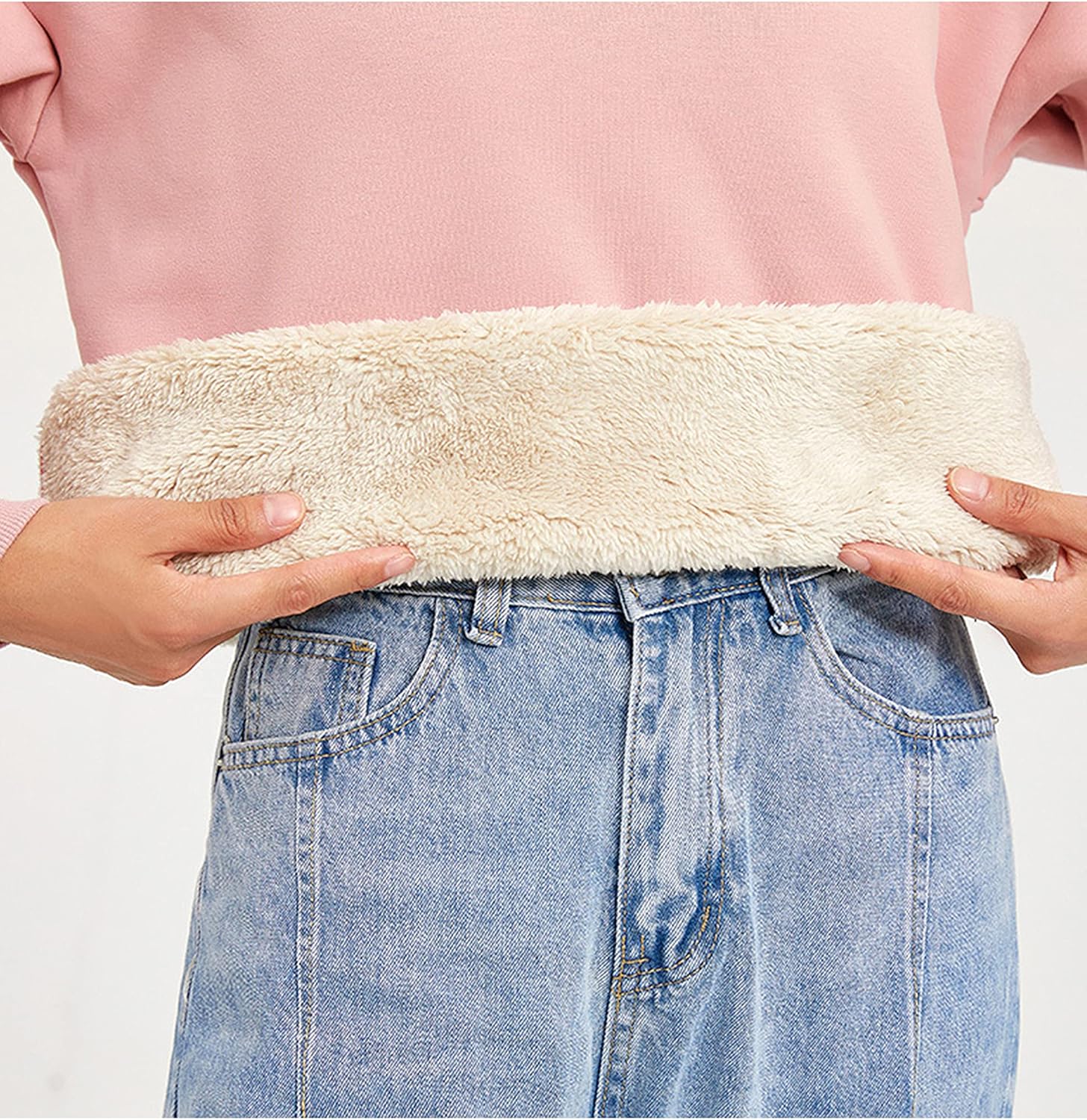 Yeokou Womens Winter Crewneck Sweatshirt Sherpa Fleece Warm Heavyweight Pullovers - Image 3