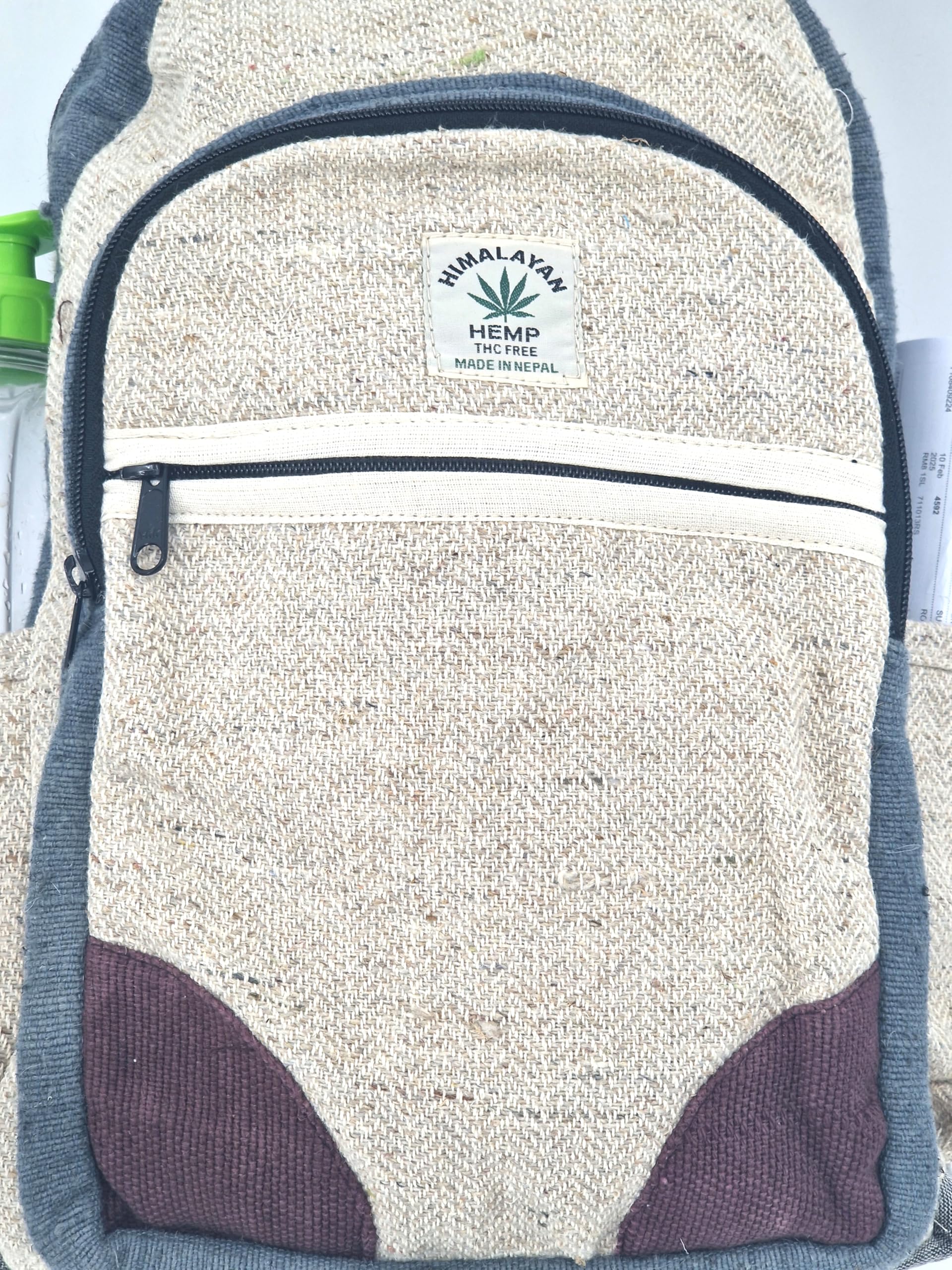 Zaino in canapa, durevole, sostenibile ed elegante, per uomini e donne, leggero, perfetto per viaggi, escursioni, scuola o lavoro, ecologico, autentico fatto a mano in Nepal
