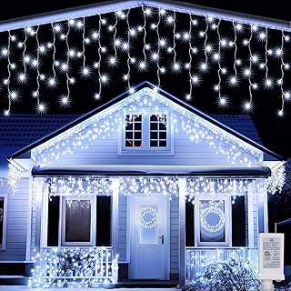 Joomer 33FT Outdoor Icicle Lights, 50 Drops with 8 Modes and Timer (Best Overall)
