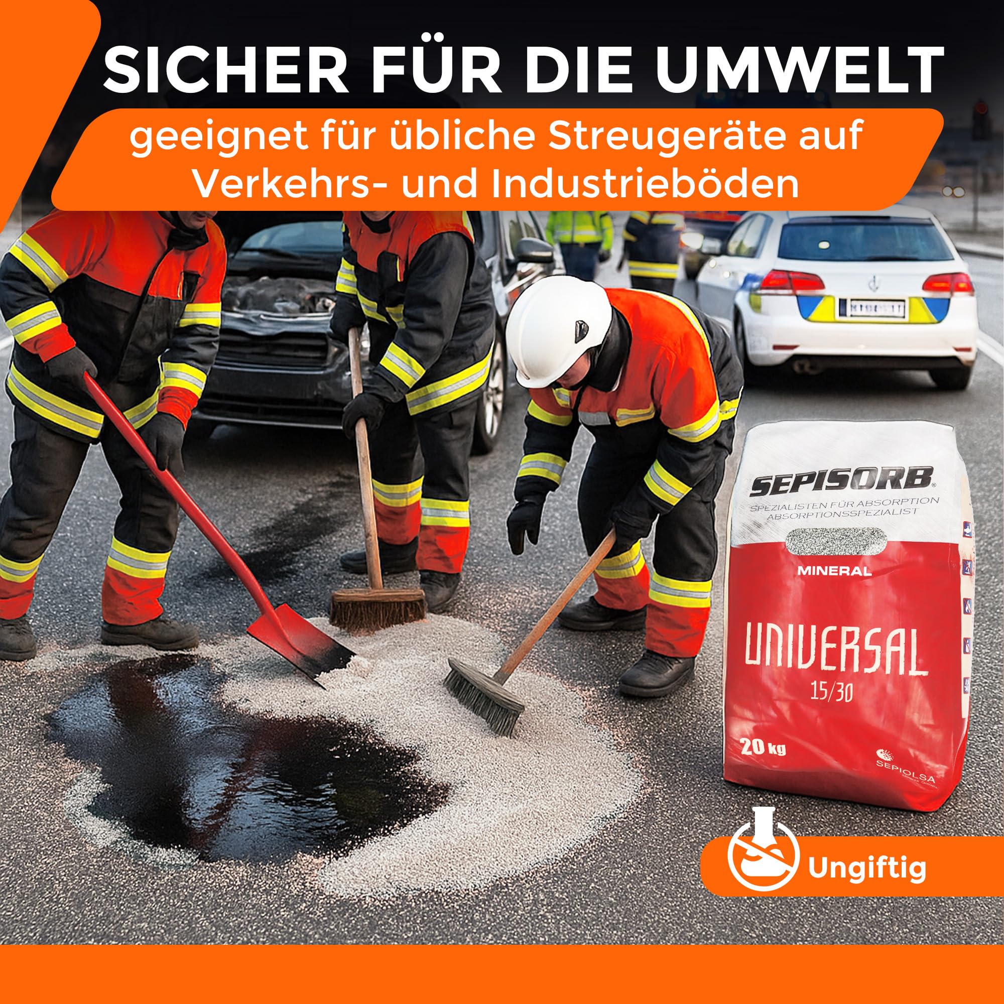 SAMETRUCK 40L Ölbindemittel Sack 20kg Granulat fein Chemikalienbinder Körnung 0,25-1.18mm