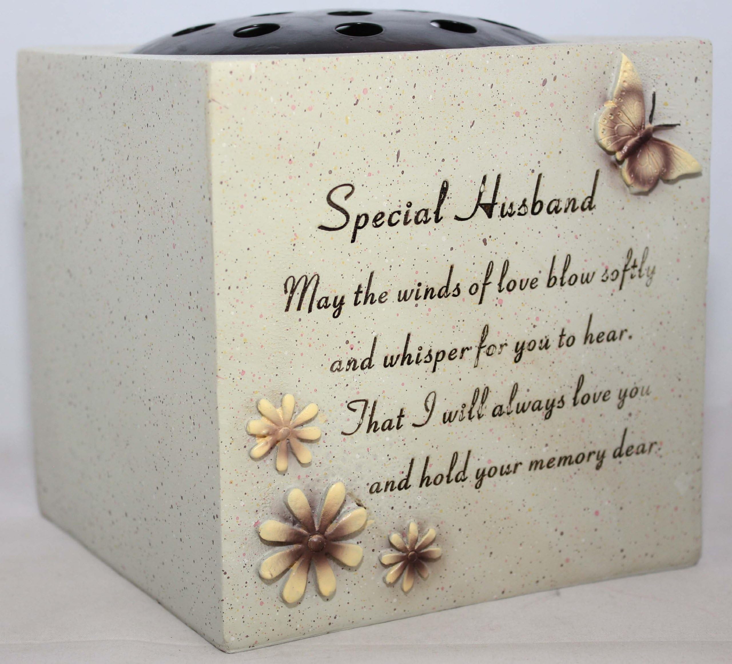 Special Husband Verse Graveside Memorial Grave Pot by David Fischhoff