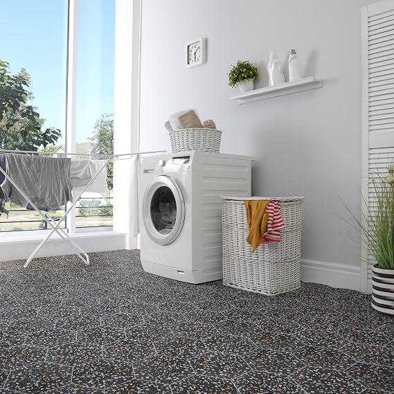 Venice Hex Colors Dark 8-5/8 x 9-7/8 Porcelain Floor and Wall Tile