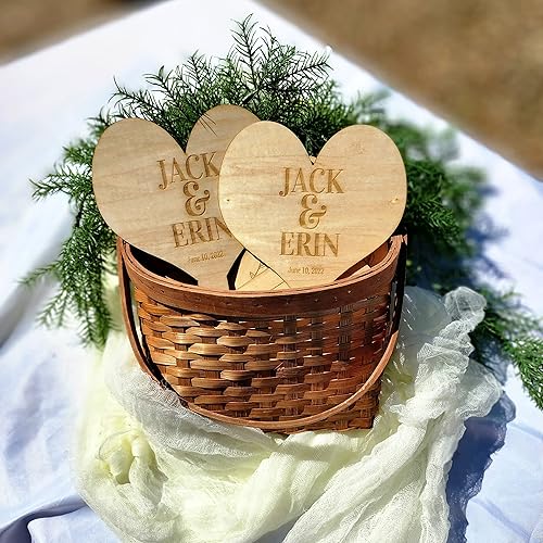 Miniatura 3 de Personalized Wooden wedding favor fans for guests, wooden handheld fan, engraved gift, Heart shaped