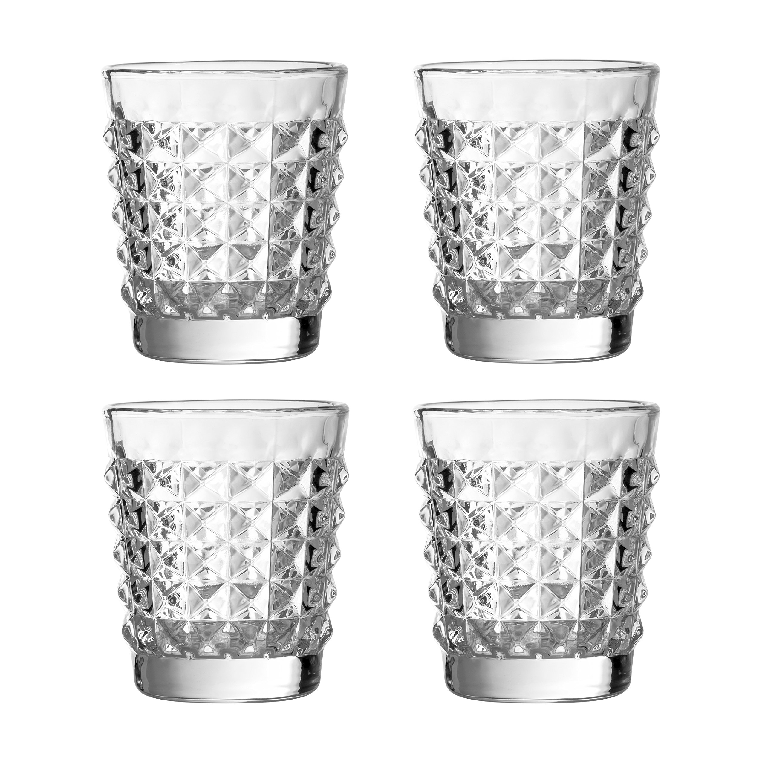 Premier Housewares Pyramid Tumblers, Clear, Set of 4