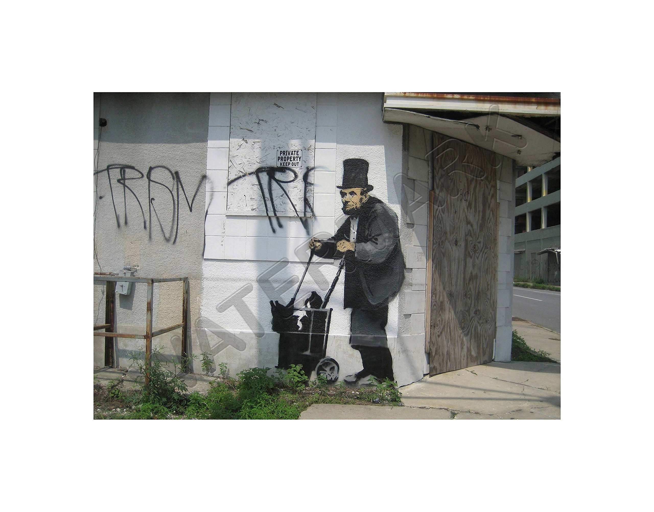 Cuadro de Banksy Homeless Lincoln, lámina enmarcada de arte urbano para pared, 30x40 cm
