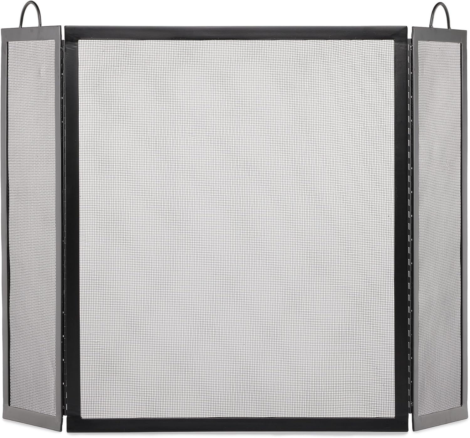 UniFlame, S-1505, 3-Fold Black Wrought Iron Fireplace Screen (54" Wide x 34" Tall)
