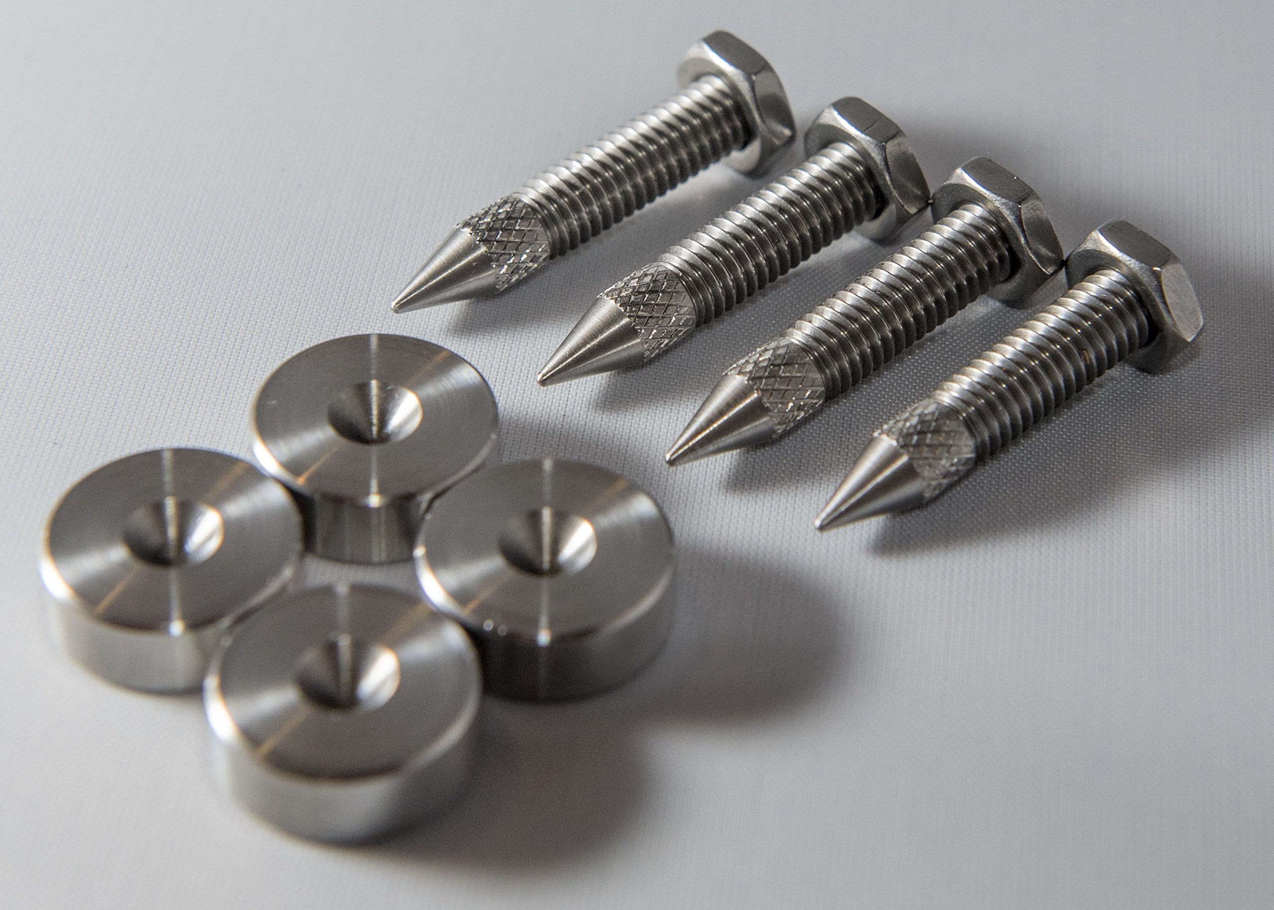 Made in Britain - M6 Solid Stainless Speaker Spikes+Stainless Spikes Shoes for HIFI SpeakersStands
