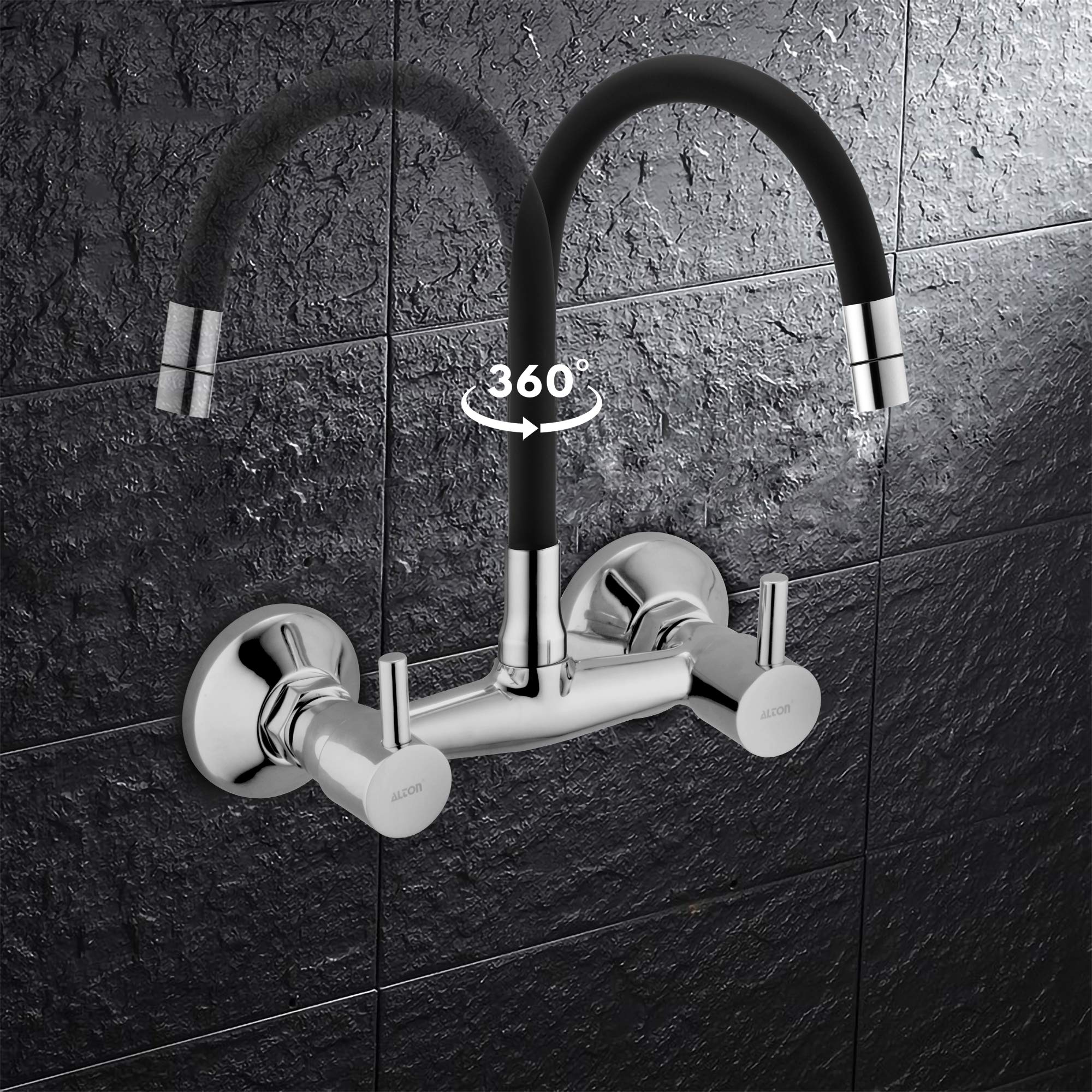 ALTON GRC3840, Brass, Sink Mixer with Flexible Swivel Spout, Chrome Finish 3