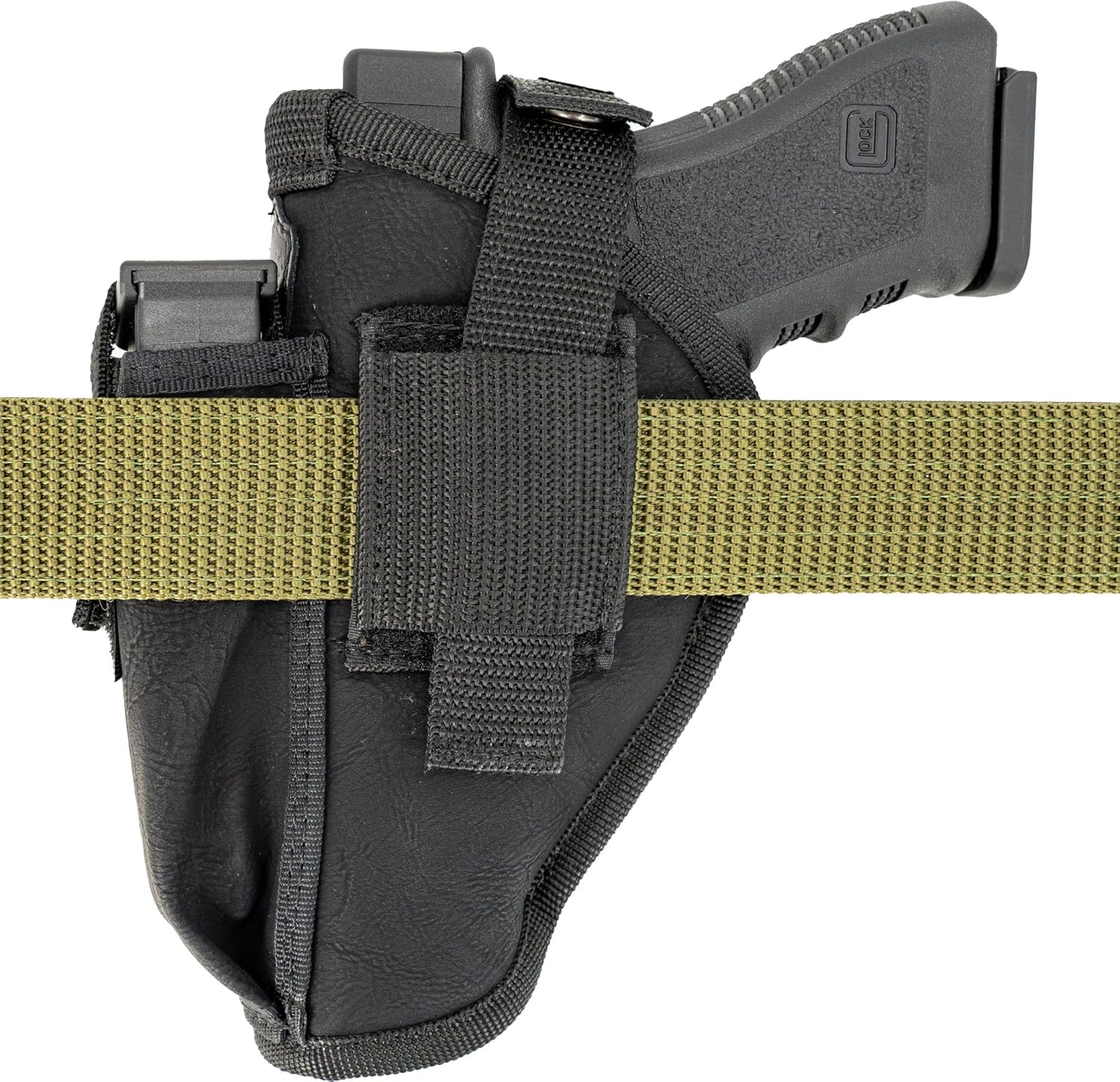 Maxx Carry Compatible with/Replacement for Dual OWB Premium Nylon Thumb Break Gun Belt Holster & IWB CCW Fits a Glock 19 All 19X 23, 32, 48. Ambidextrous woth Mag Pouch