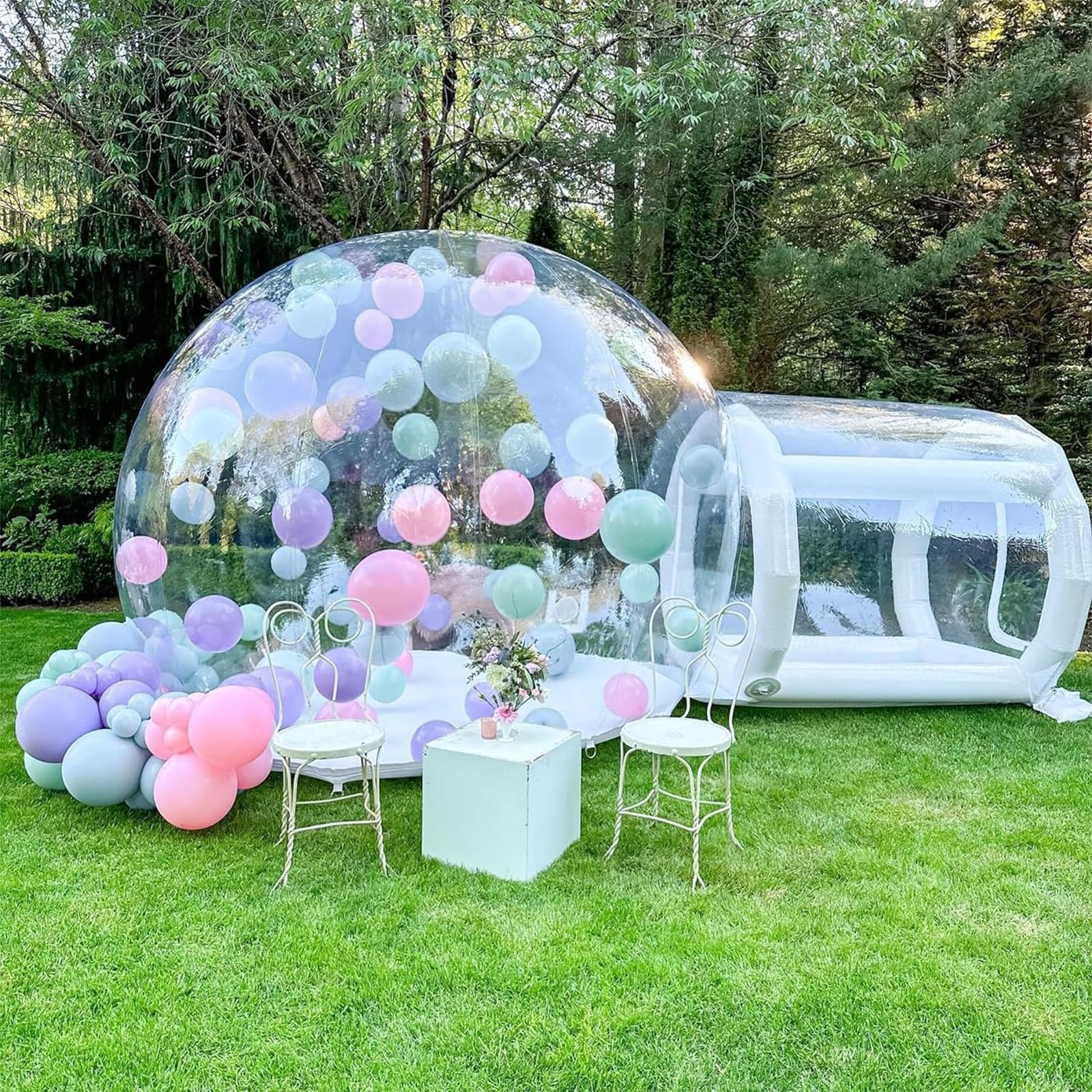 asdchZen Transparent Inflatable Bubble Tent, Inflatable Bubble Tent with Blower Transparent Outdoor Camping Stargazing Dome 4M to 6M (B 5M)