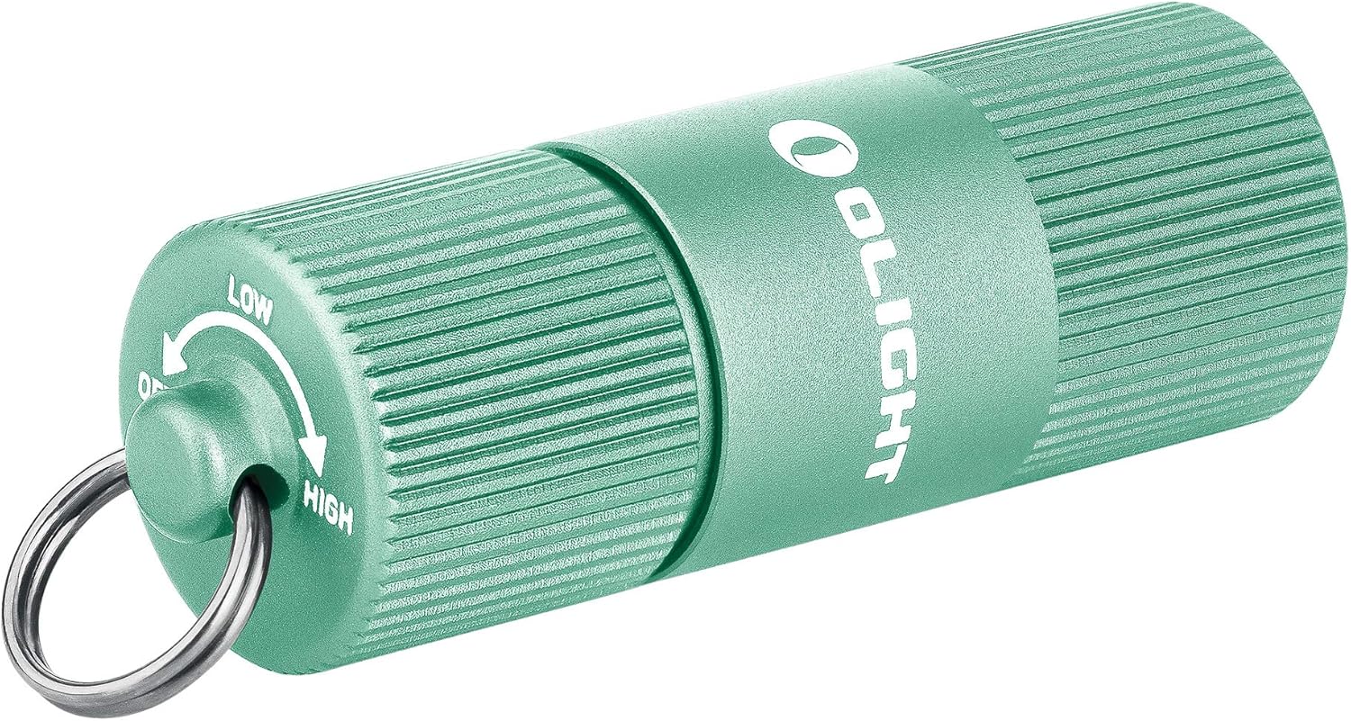 OL-Olight i1R 2 EOS 150 Lumens Tiny Rechargeable Led Keychain Light Twist Switch Mini Compact Flashlight with Built-in Rechargeable Battery and Battery Box(Mint Green Color) - - 