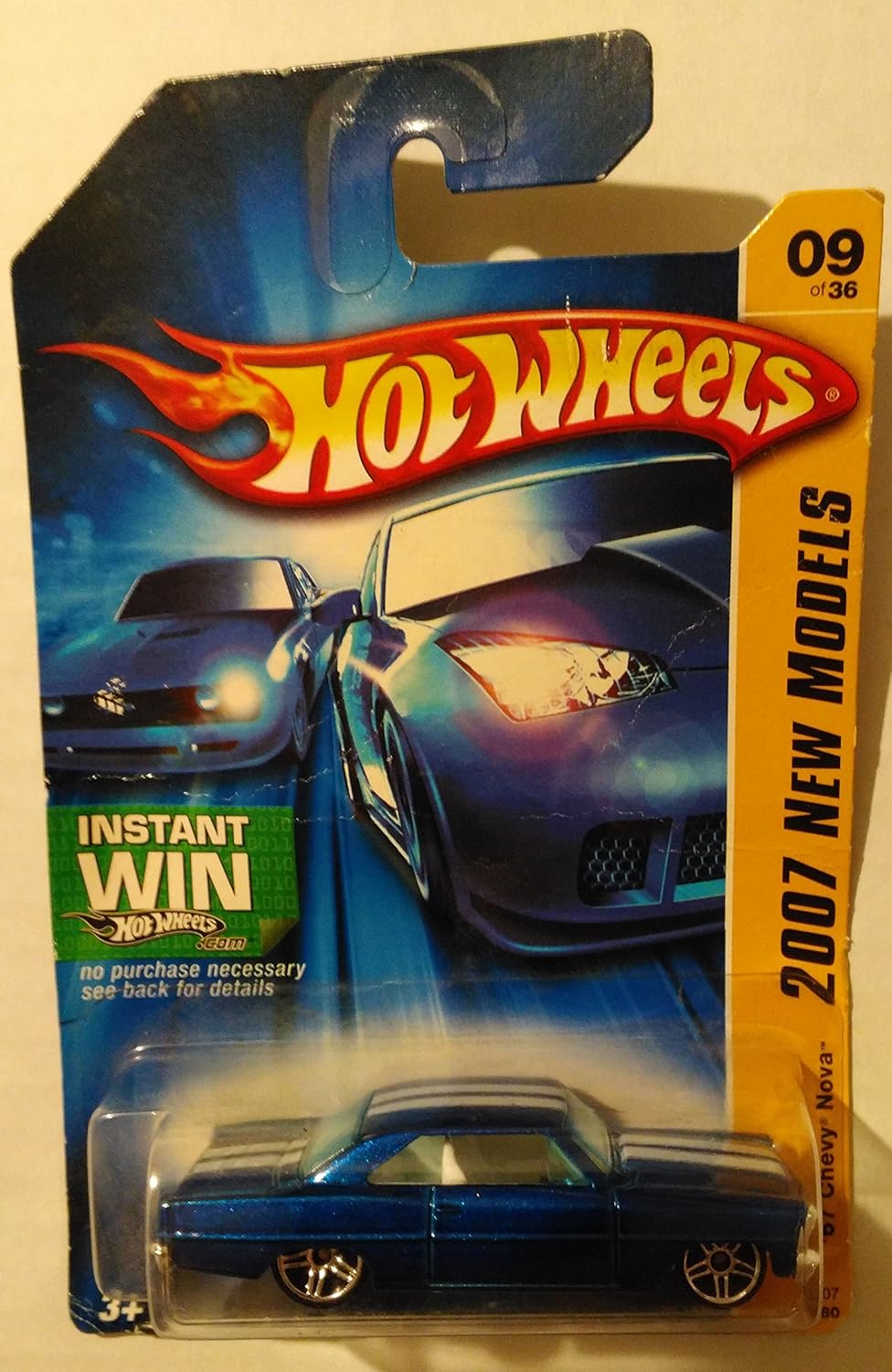 Hot Wheels 2007 New Models 1:64 Scale Blue 1967 Chevy Nova Die Cast Car #09