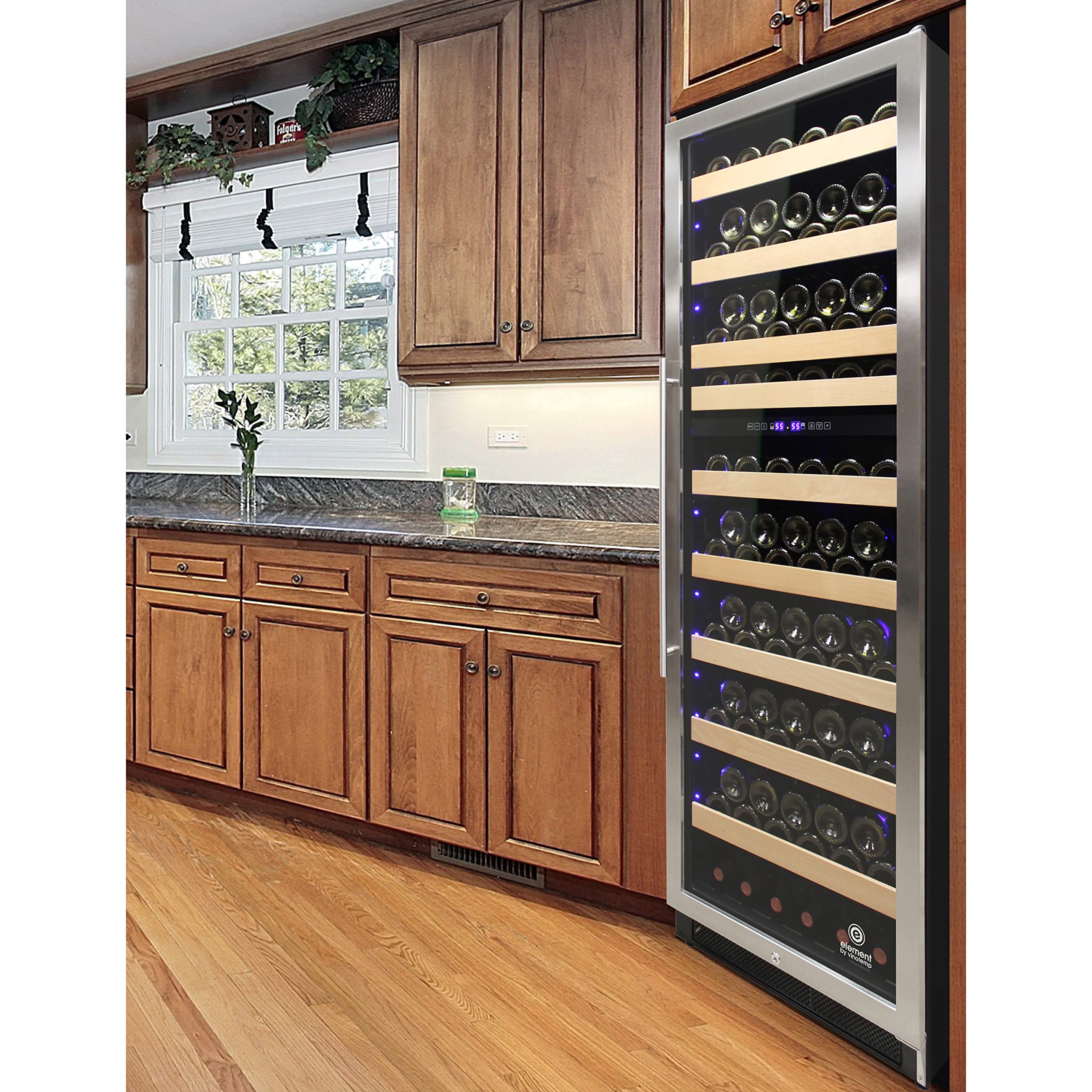 Refrigerador de vino de 215 botellas, refrigerador de vino integrado o independiente con control digital de temperatura, puerta de vidrio y cerradura de seguridad, bisagra derecha, botella de 4
