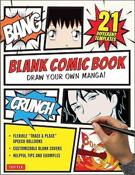 Blank Comic Book Draw Your Own Manga! 84 Blank Pages of 21 Different Templates