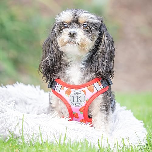 Miniatura 6 de Huxley & Kent Scout LoPro Arnés  Fresa (extra pequeño, 4-8 libras)  Arnés de malla fácil de controlar para perros con tiras reflectantes para