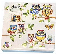 Vista 1 de Servilletas de búho de 13 x 13 pulgadas para decoupage, servilletas de otoño, servilletas de papel de cóctel, servilletas de San Valentín