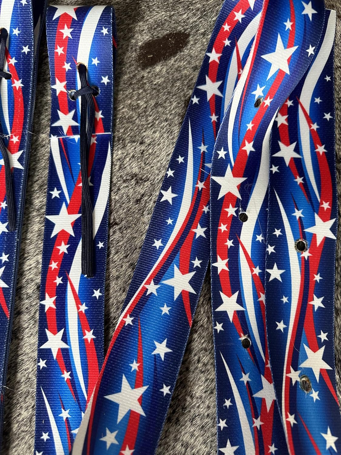 Stars and Stripes Cinch Strap Set Latigo Double Off Billet Patriotic Horse tack