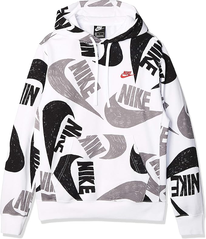 nike club aop logo hoodie