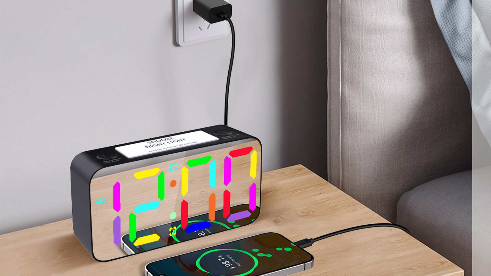Amazon.com: RGB Extra Loud Alarm Clock for Heavy Sleeper Hearing