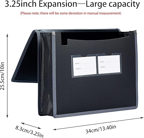 Miniatura 4 de FANWU Paquete de 4 carpetas de plástico expandibles para documentos con cordón elástico y cierre de botón, tamaño carta, expansión de 3.5 pulgadas,