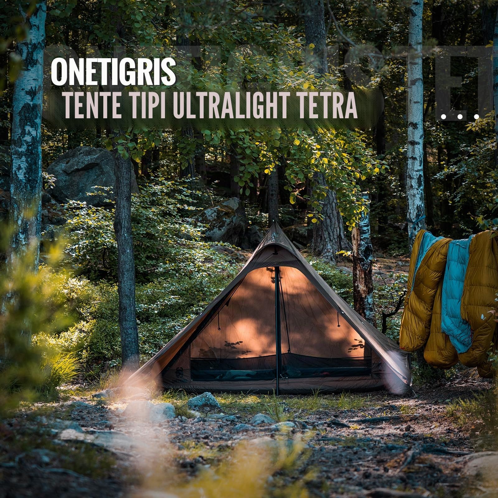 OneTigris Tetra Tente ultralégère pour 1 à 2 Personnes, étanche, 3 Saisons, idéale pour Le Camping, la randonnée, Le Trekking, la randonnée