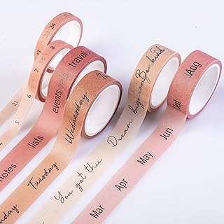 DIVERSEBEE Pastel Washi Tape Set, 5 Rolls Decorative Scrapbook Tape, Cute Craft Tape, Scrapbooking Bullet Journal Supplie...