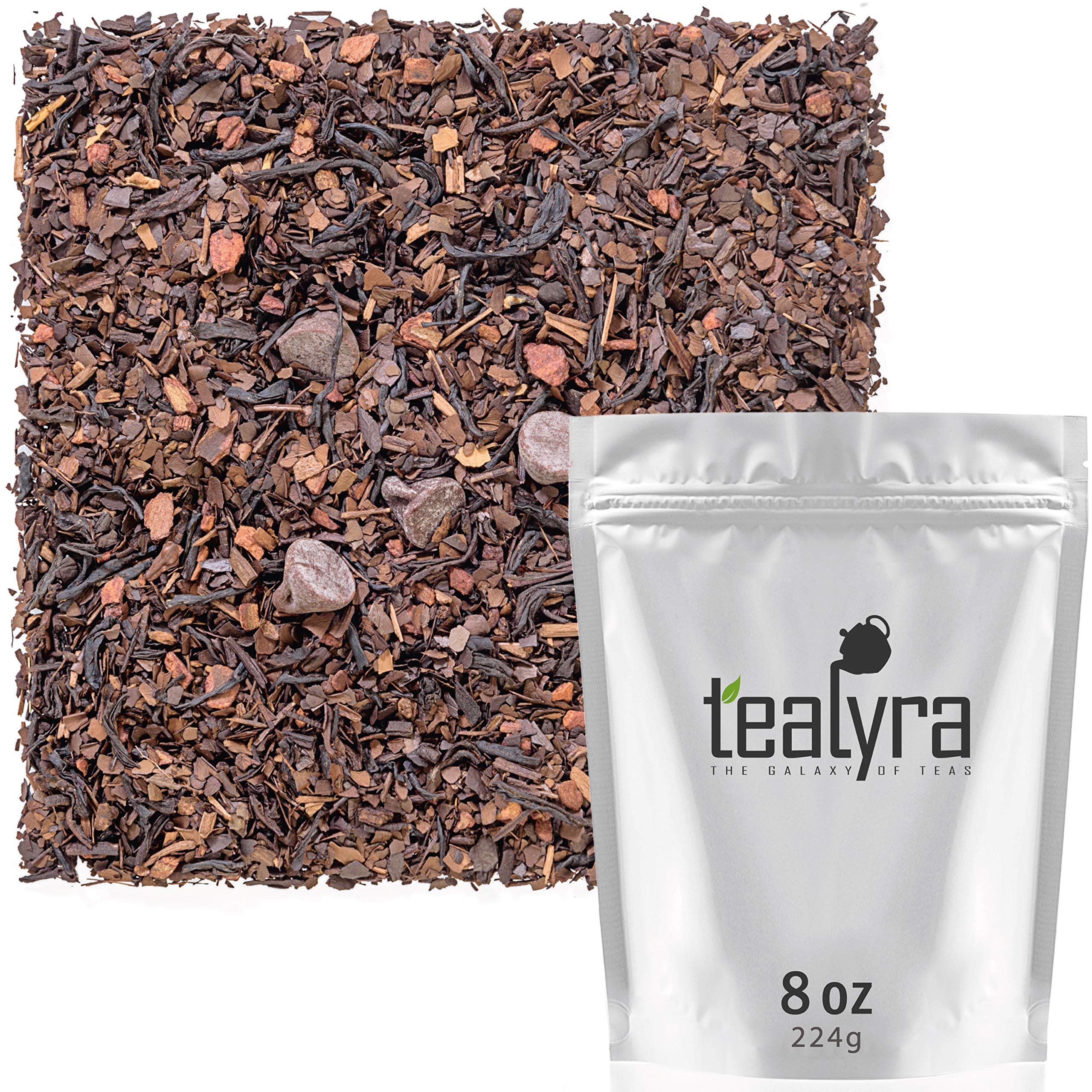 TealyraMate Java Expresso - Roasted Mate - Black Loose Leaf Tea - Chocolate - Cinnamon - Energizing Healthy Blend - 224g (8-ounce)