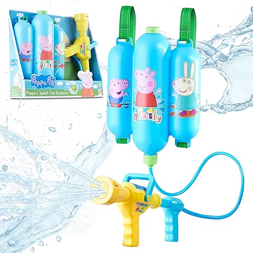 Miniatura 1 de Peppa Pig Mochila de pistola de agua para niñas y niños, juguetes de agua para niños, juegos al aire libre, actividades de verano, pistolas de agua,