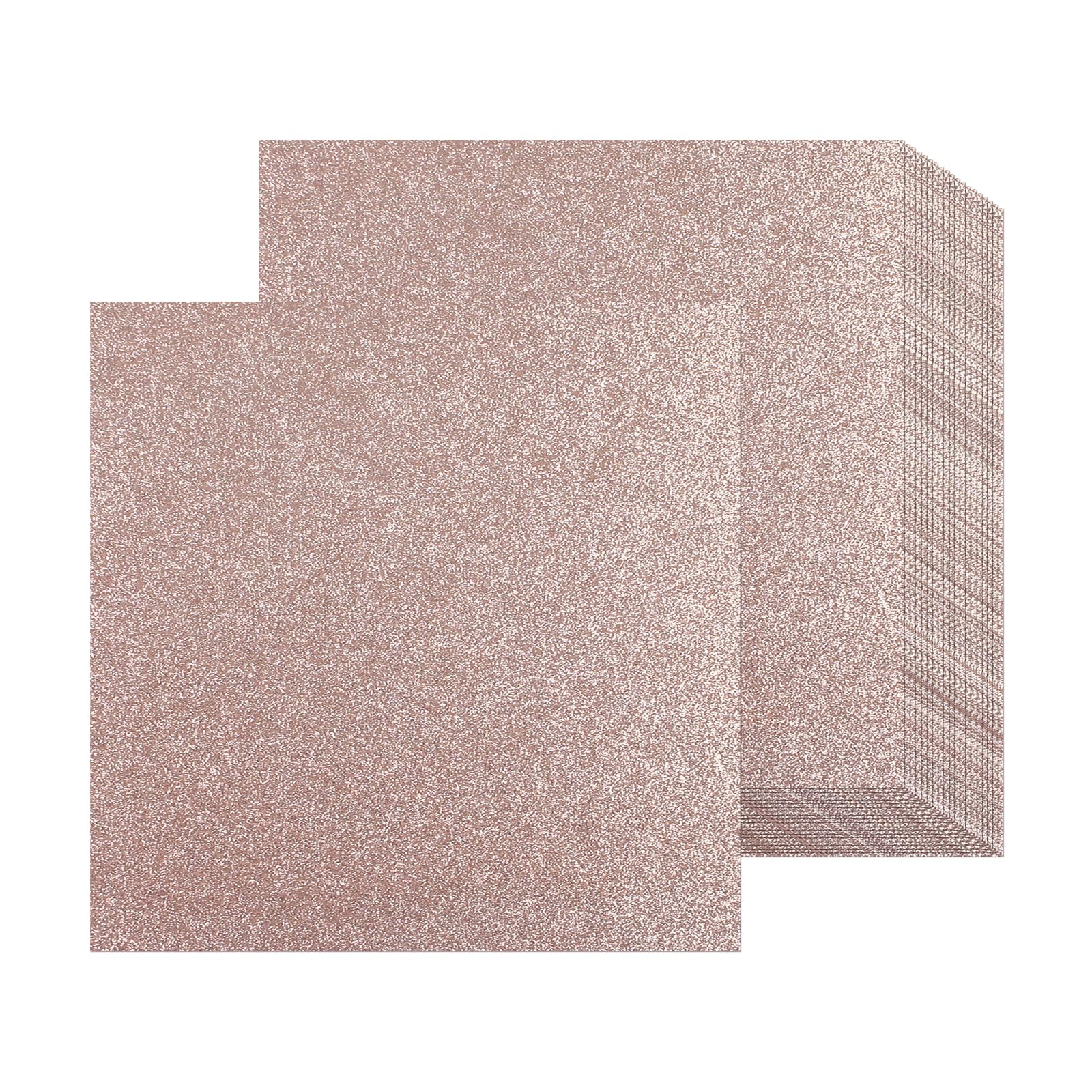 12 Sheets Rose Gold Glitter Cardstock Paper 30 x 30cm, Thick Glitter Craft Paper 250gsm Sparkle Cardstock for Scrapbook DIY Art Project Greeting Cards Wedding Birthday Party Decoration (Rose Gold) โ image 1