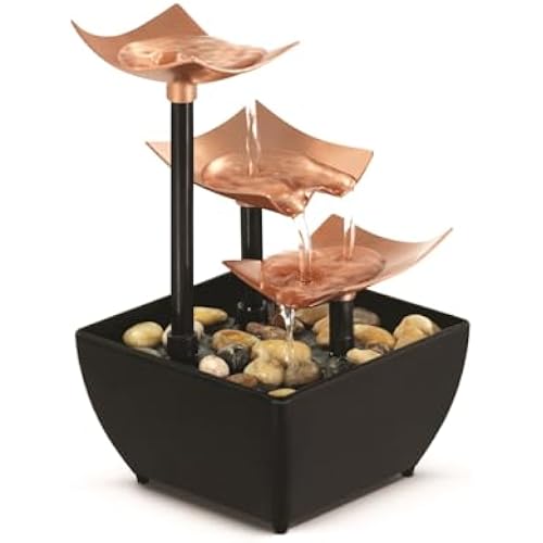 Homedics Tabletop Water Fountain, 3 Tier Indoor Waterfall Fountain