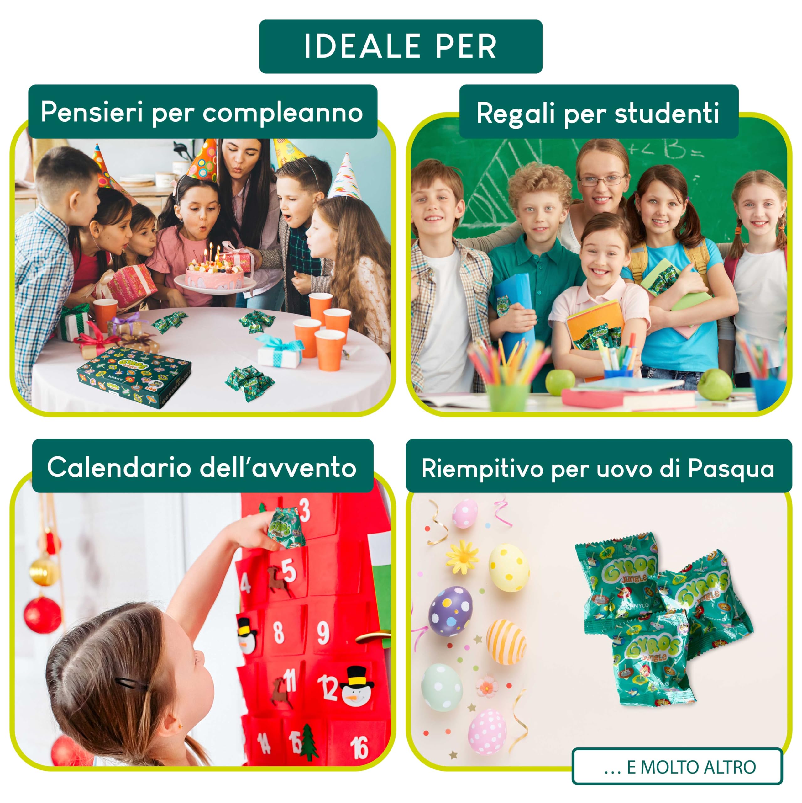 BONNYCO Trottola Bambini Legno Pack 40 Animali Giungla. Trottole Gadget Compleanno Bambini, Mini Giochi Regalini Fine Festa Compleanno. Regalino Fine Festa Dopo Invitati, Pensierini Giochini Scuola
