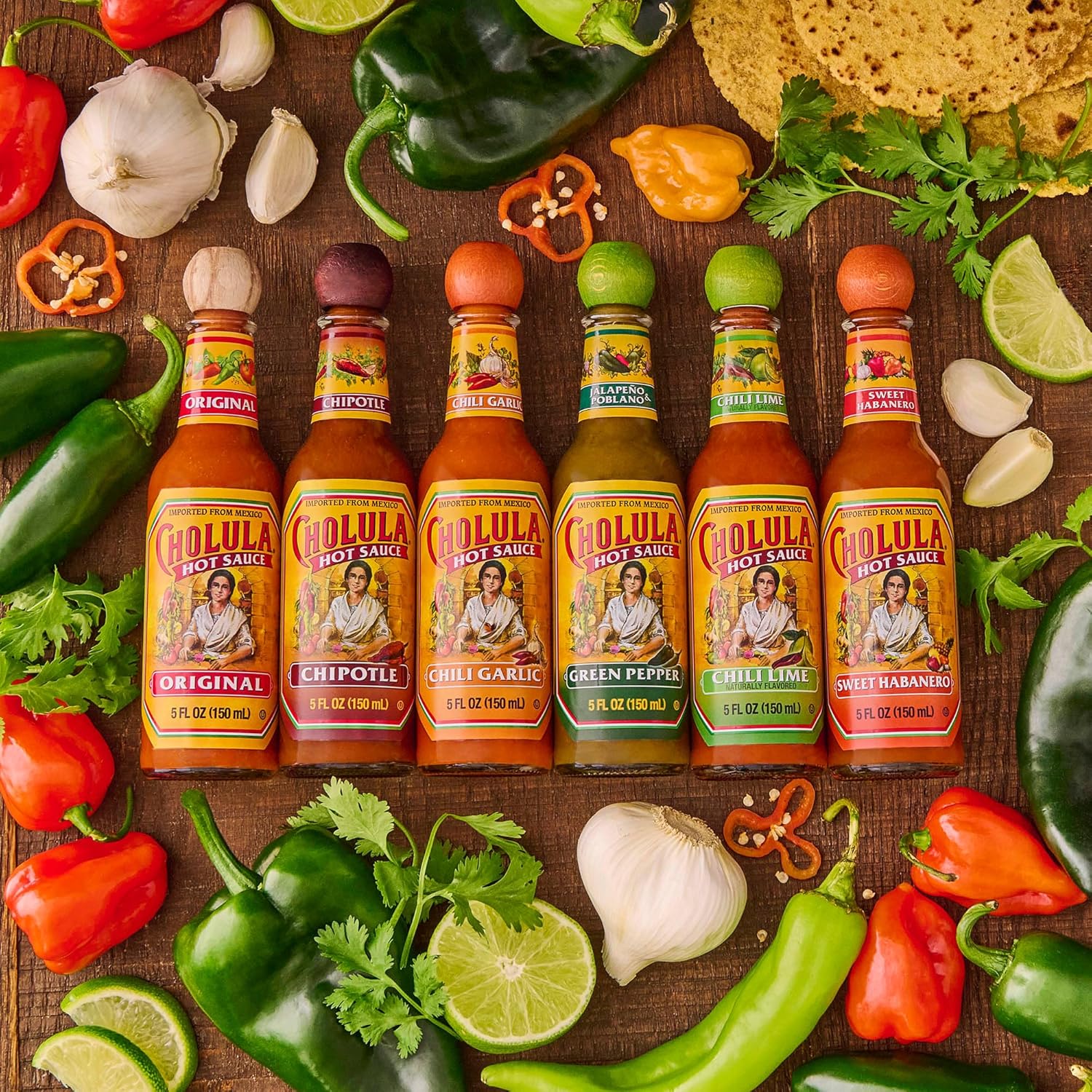 Cholula Hot Sauce Variety Pack, Product of Mexico, Gift Set Includes Six 5 Fl Oz Signature Cholula Hot Sauces for Eggs, Pizza, Mexican Dishes, and More, 30 fl oz - Image 10