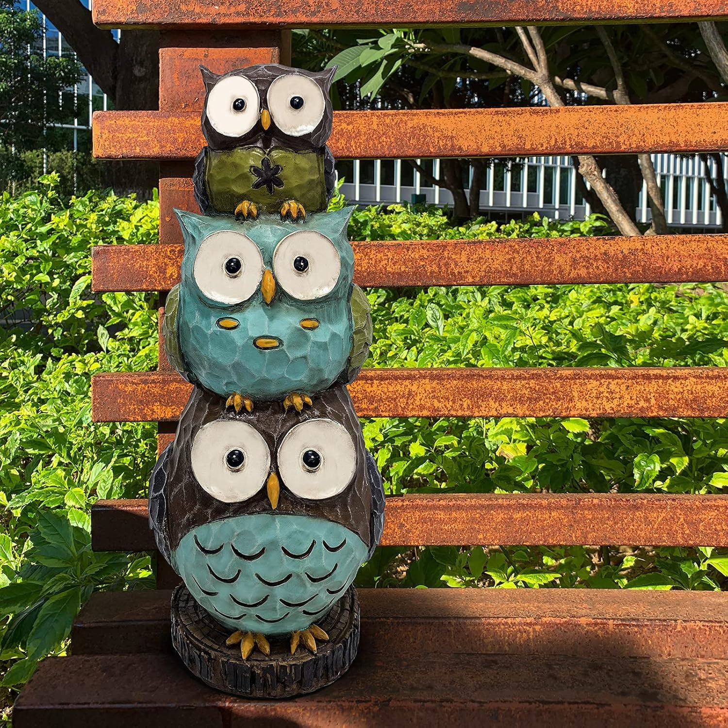 Owl Statue Garden Decor, 17.5 in Owl Figurines Resin Owl Statues and Sculptures for Outdoor Lawn Garden Yard Patio Home Decorations and Gifts for Owl Lovers : Patio, Lawn & Garden