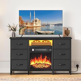 YITAHOME 6 Schubladen Elektrokamin mit Heizung, TV Schrank mit Kamin