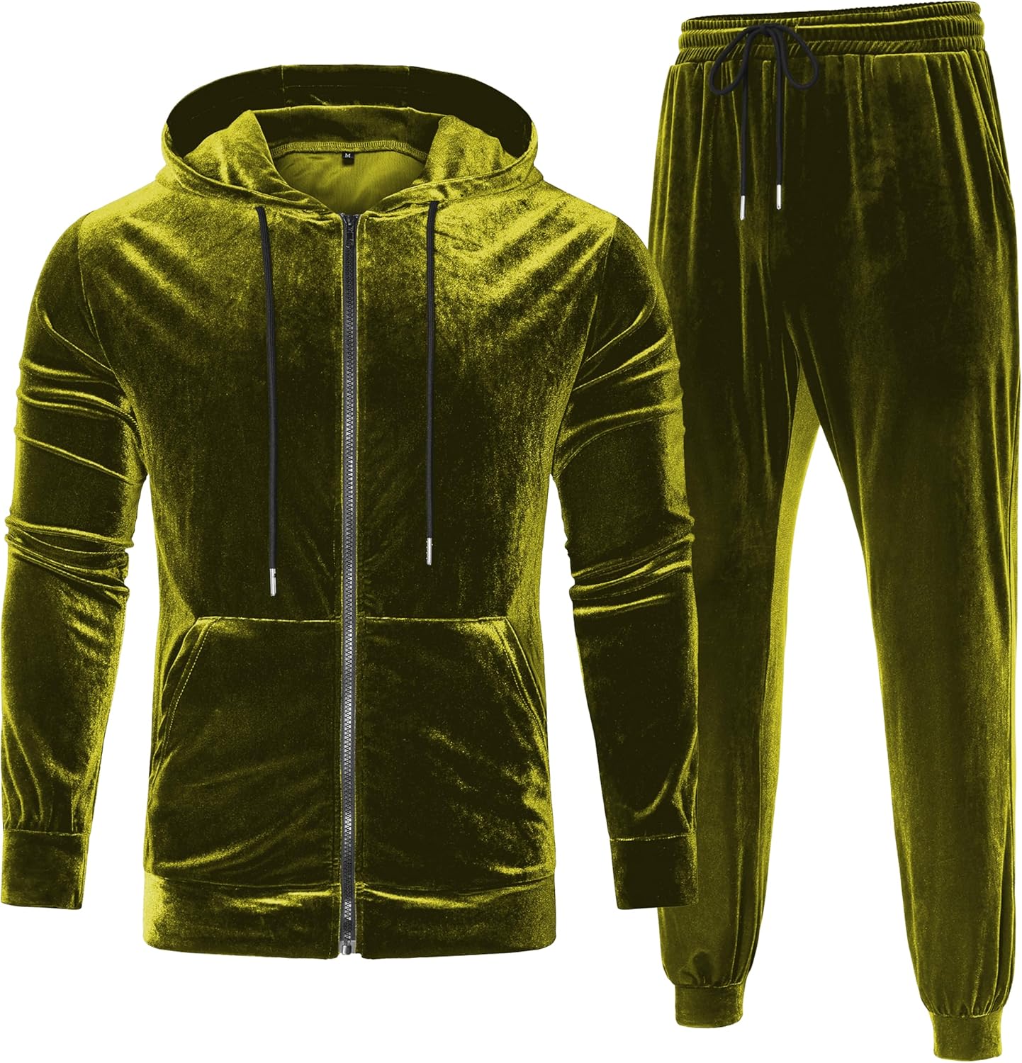 LecGee Mens Tracksuit Long Sleeve Full Zip Velour Hoodie Jacket Jogger Sweatpants Casual Velvet Sweatsuits Set M-3XL