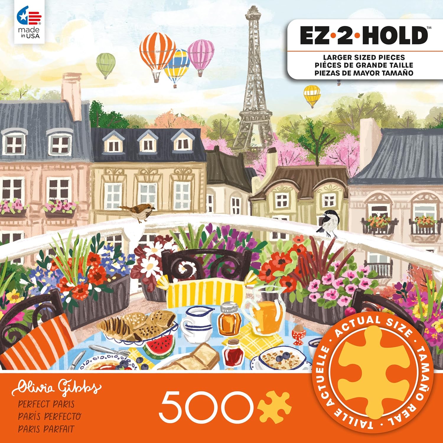 Ceaco - EZ2Hold - Olivia Gibbs - Perfect Paris - 500 Piece Jigsaw Puzzle for Adults - Challenging Puzzle Perfect for Game Nights - Finished Size is 26 x 19