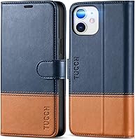 Vista 16 de TUCCH Funda tipo cartera para iPhone 12/iPhone 12 Pro 5G, con bloqueo RFID, ranura para tarjetas y soporte