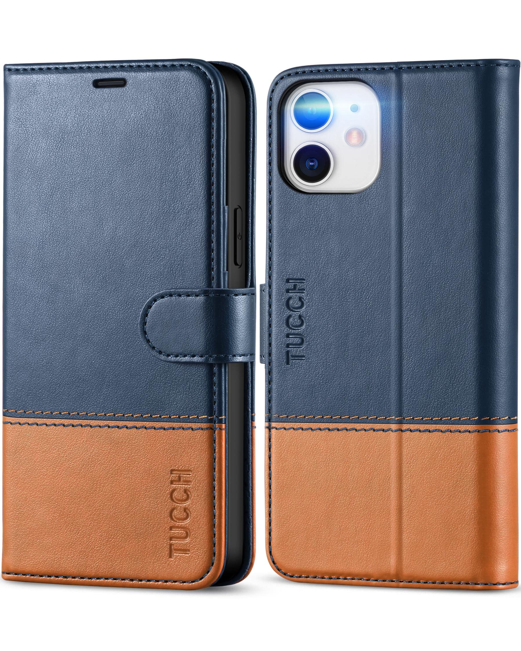 Custodia IPhone 12/12 Pro TUCCH - Portafoglio Magnetico Con Protezione RFID - Pelle Sintetica